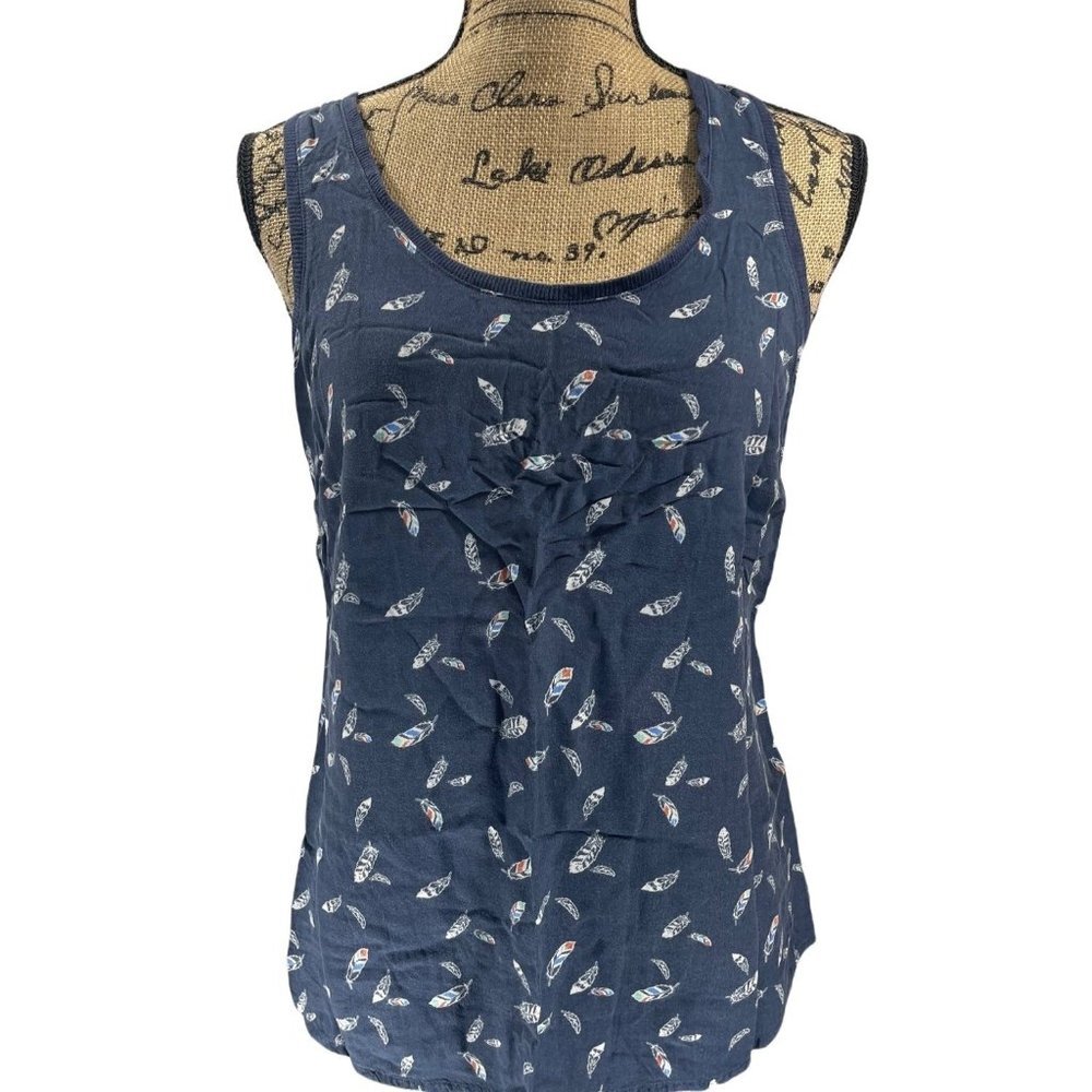 Sonoma Feather Print tank top Blue Size Medium